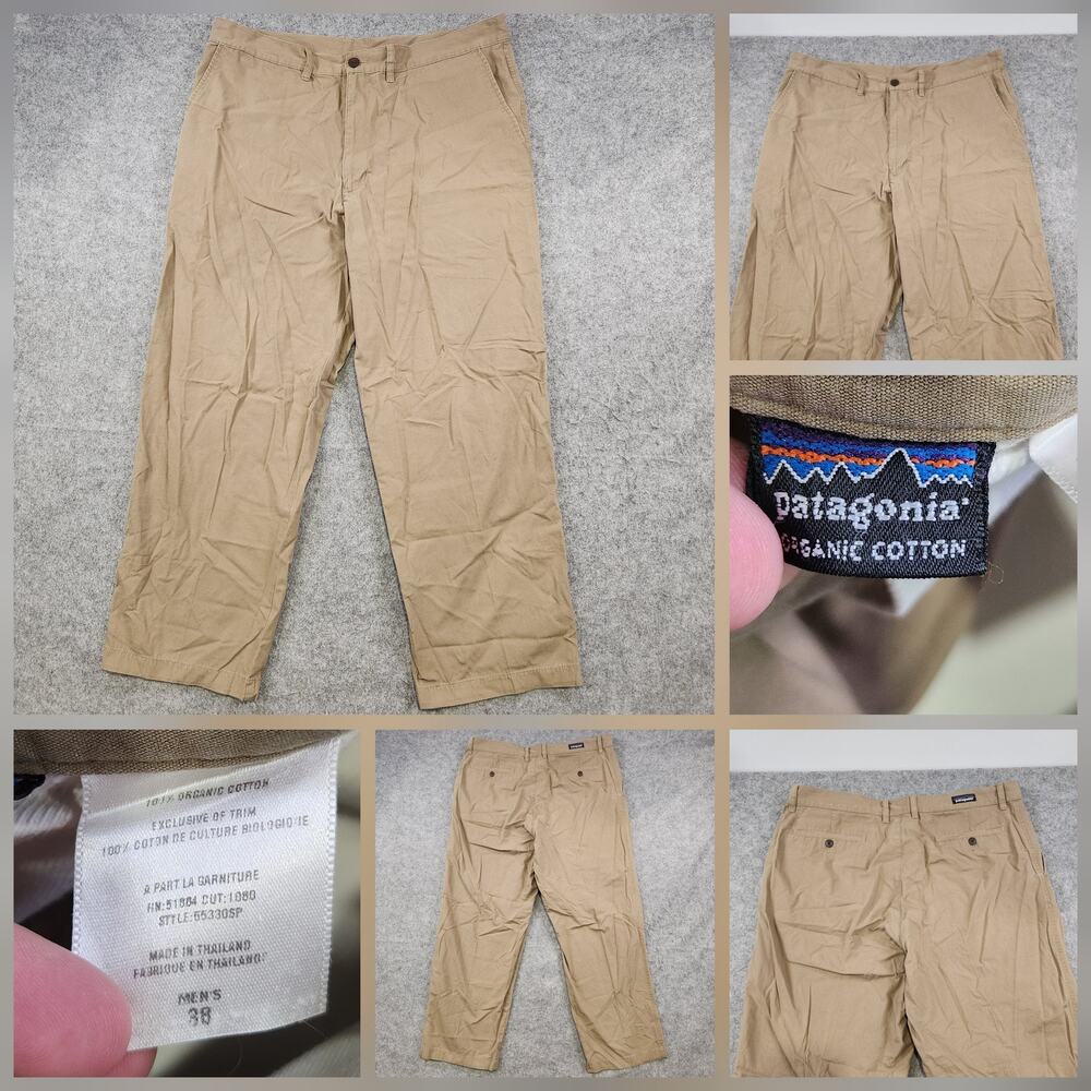 Patagonia All-Wear Pants Mens 38x29 Khaki Tan Chino Cotton‎ Twill Straight